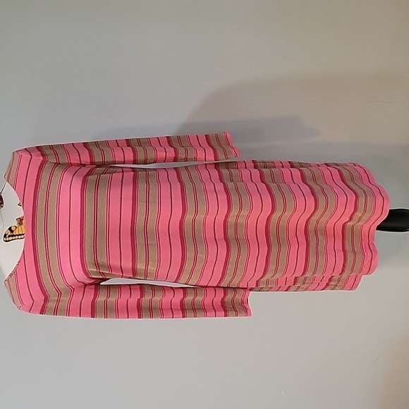 Banana Republic Dresses & Skirts - BANANA REPUBLIC pink & metalic gold striped dress.   Size 16 tall.